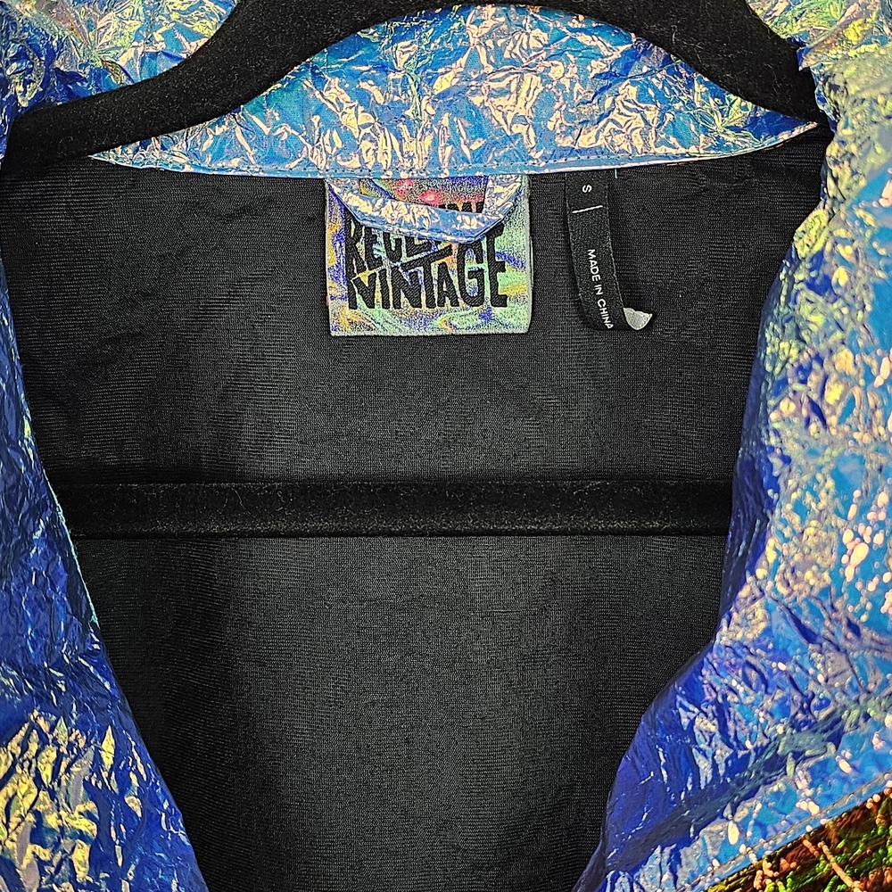 Holographic Mens Jacket Rave Small - Picture 3 of 7